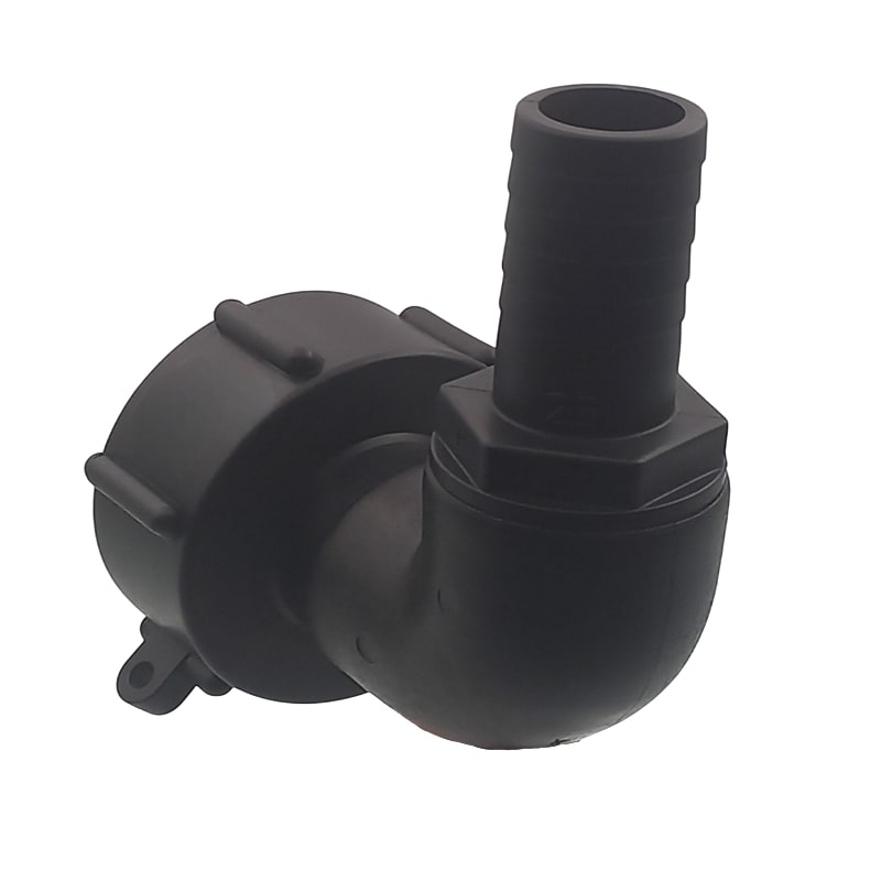 S60 x 6 IBC Winkel 90° Adapter Tülle Stutzen 25 mm 1" Container Fass Tank Zubehör PN 10 bar