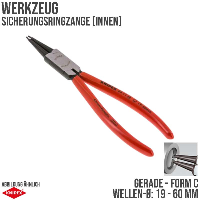 180 mm Sicherungsring Zange innen gerade Form C -J2 Knipex