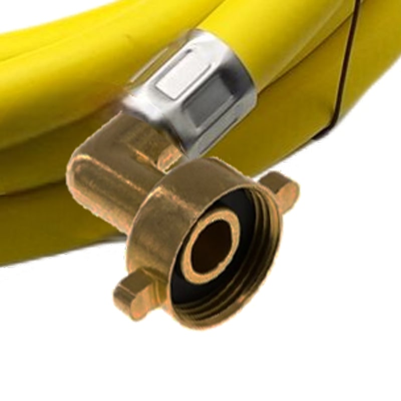 30 m Heizungs Füll Wasser Heizkörper Radiator Sanitär Schlauch gelb - 3/4" Gerade/Winkel Anschluss - PN 8 bar