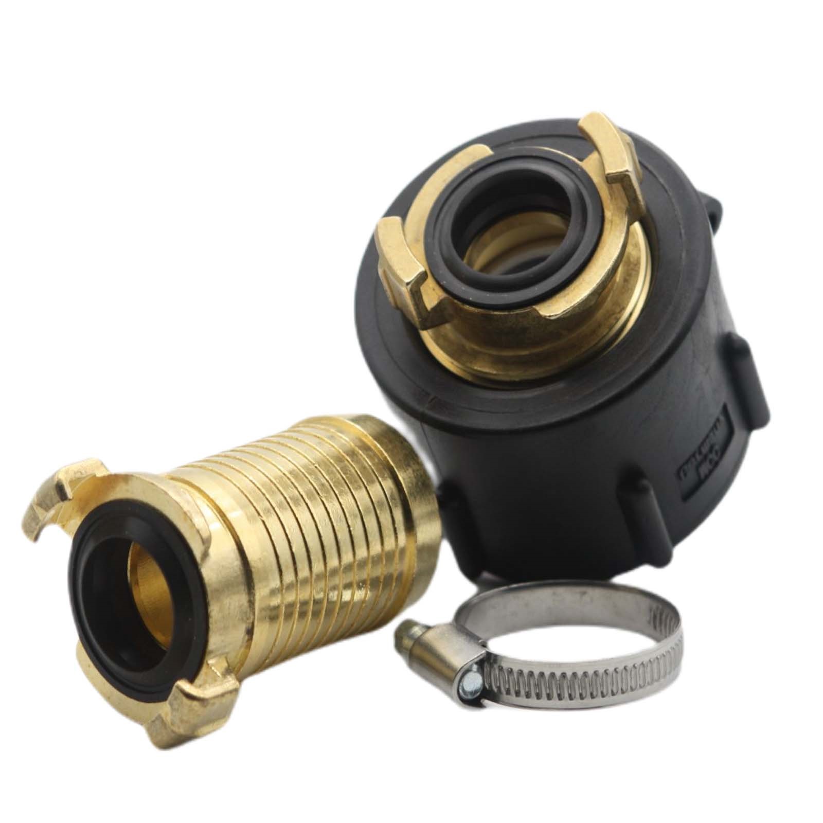S60 x 6 IBC Adapter auf Schnellanschluss + Kupplung 1 1/2" 38 mm Container Tank Zubehör (GEKA kompatibel) 