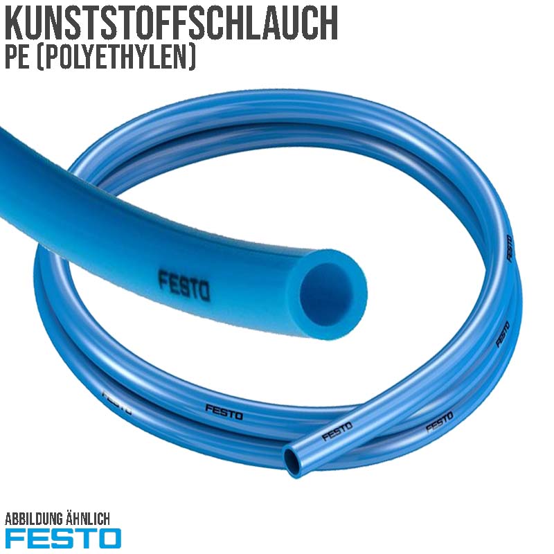 16 x 12 mm PE Kunststoff Pneumatik Druckluft Wasser Schlauch PLN KTW-A W270 blau (5581210) - PN 14 bar