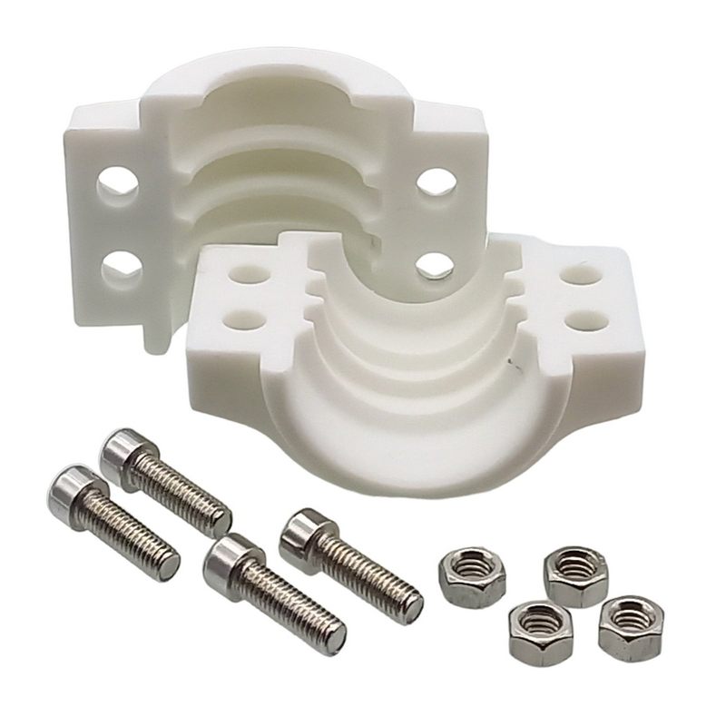 DN 25 Klemmschale Polypropylen PP weiss Spannbereich 36 - 39 mm für Schlauch ID x AD 25 x 37 mm - PN 8 bar