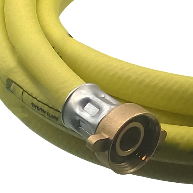 5,0 m Heizungs Füll Wasser Heizkörper Radiator Sanitär Schlauch gelb - 3/4" Gerade/Winkel Anschluss - PN 8 bar