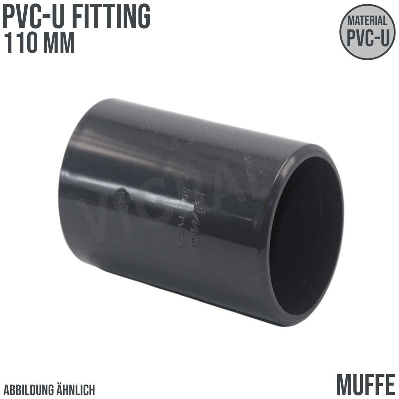 110 mm PVC Klebe Fitting Muffe Kappe Verbinder - PN 16 bar