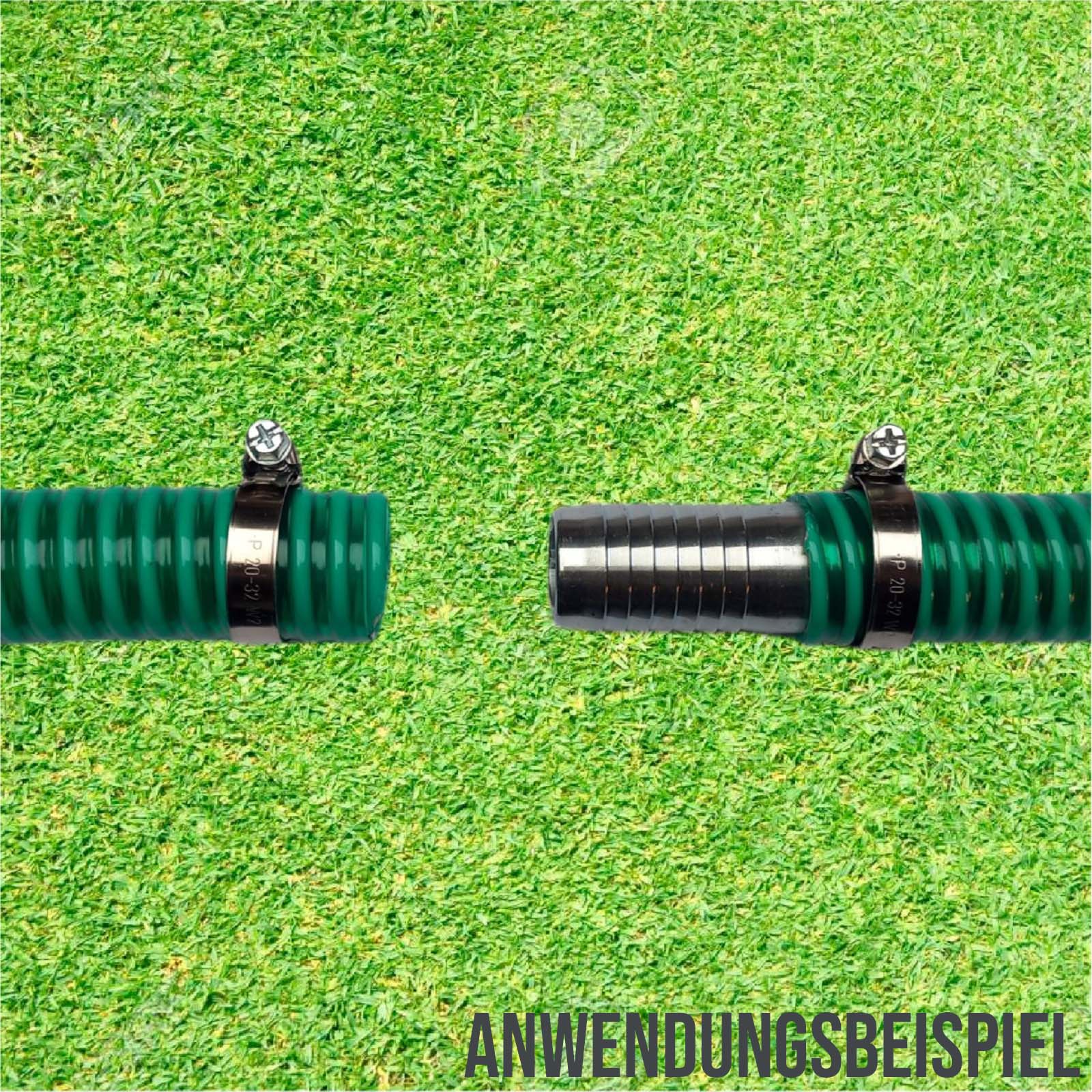 Schlauch Reparatur Set PVC Spiralschlauch grün Verlängerung 32 mm (1 1/4") - 7-teilig