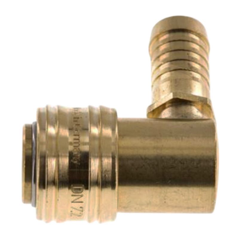 13 mm Druckluft Kupplung Dose Schnell Schlauch Winkel 90° Tülle Messing NW 7,2 LW - PN 35 bar