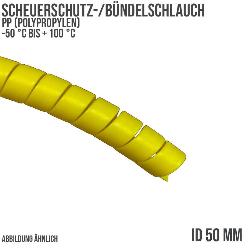 50 x 56 mm PP Scheuer Schutz Kabel Bündel Schlauch gelb