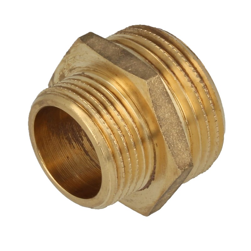 1/4 "x 1/8" Doppel Nippel Nr. 245 Reduktion Aussen x Aussengewinde AG Messing Fittings PN 30 bar