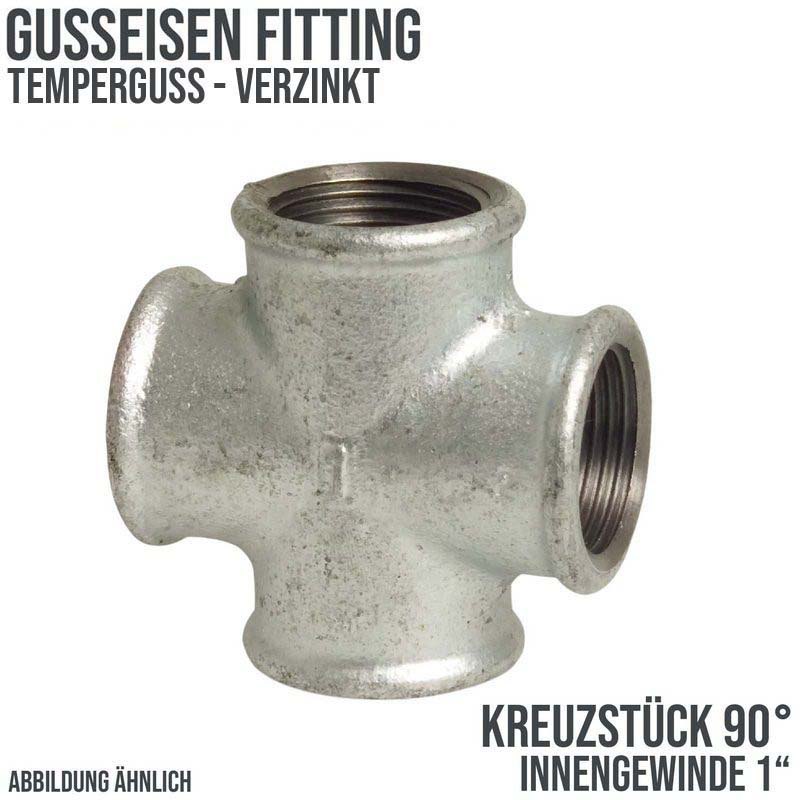 1" Gusseisen Temperguss Fitting Nr. 180 Kreuzstück Innengewinde IG DVGW PN 25 bar