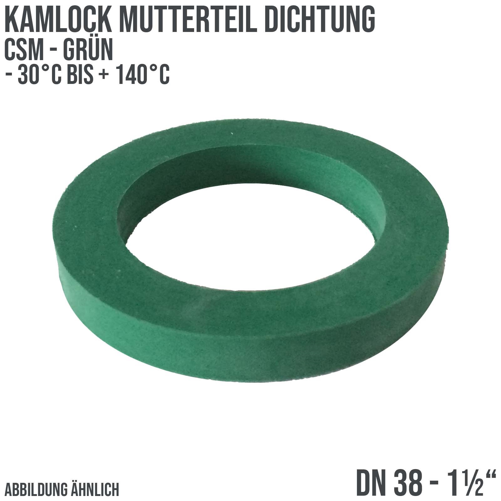 1 1/2" Zoll Kamlock Dichtung Mutterteil Kupplung CSM grün DN 38