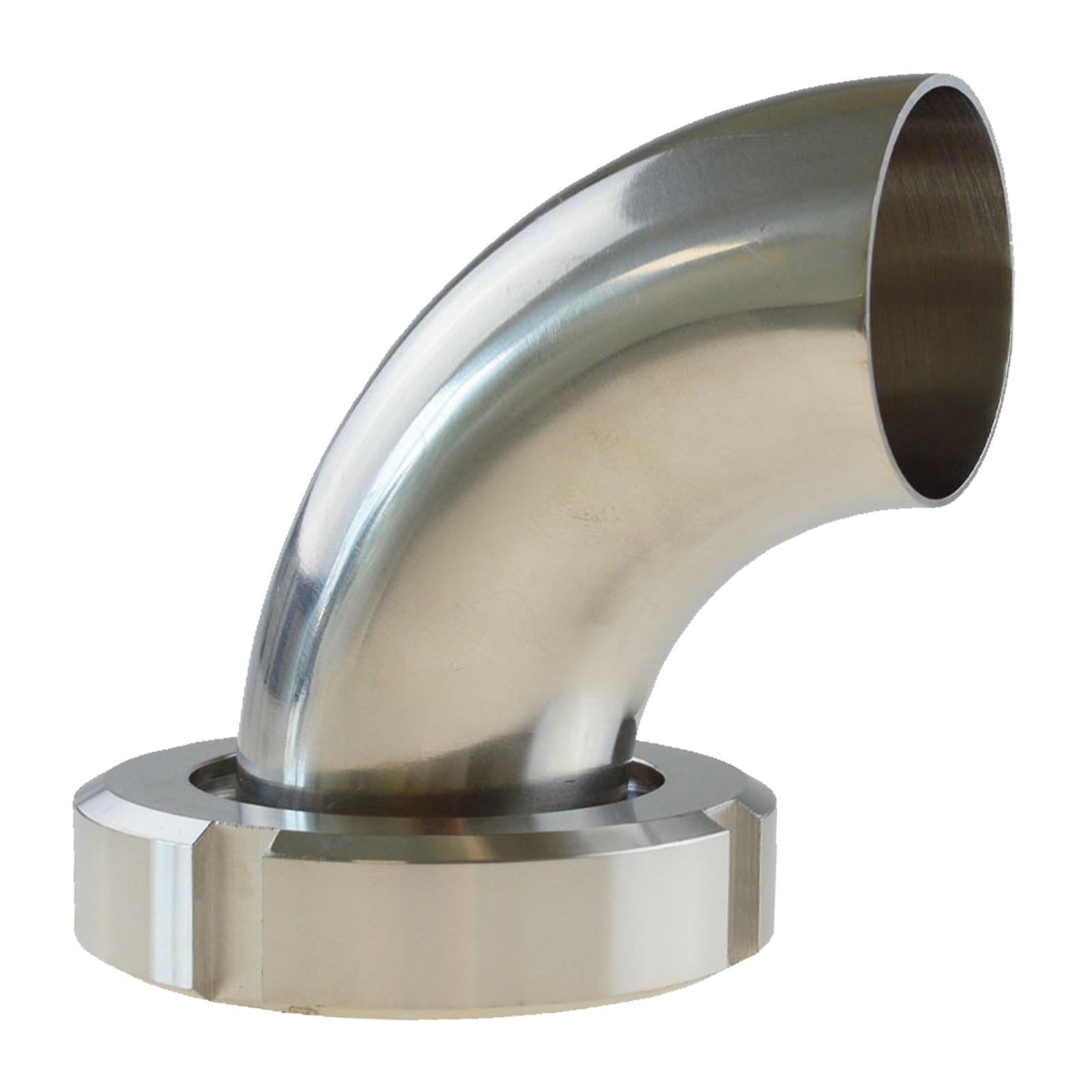 DN 80 Milchrohr Verschraubung DIN 11851 Mutterteil 90° Bogen Kegel Stutzen ÜWM Anschweißende ID x AD 81 x 85 mm - PN 25 bar