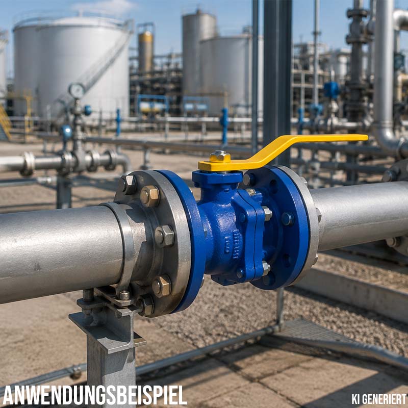 DN 20 Flansch Kugelhahn 2-teilig Gussgehäuse Kugel Messing DVGW Gas - PN 16 bar