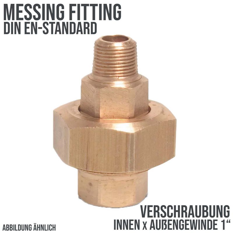 1" Verschraubung Nr. 341 Innen x Außengewinde IG x AG Messing Fittings PN 30 bar bar