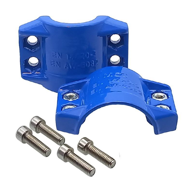 DN 19 Klemmschale Aluminium blau Spannbereich 30 - 33 mm für Schlauch ID x AD 19 x 31 mm - PN 25 bar