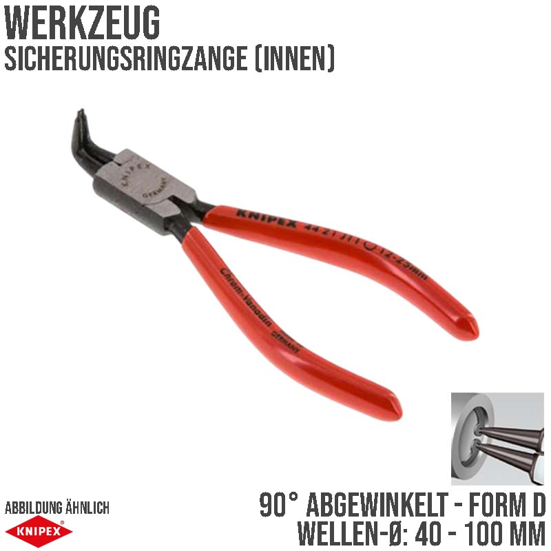 215 mm Sicherungsring Zange innen 90° abgewinkelte Form D - J31 Knipex