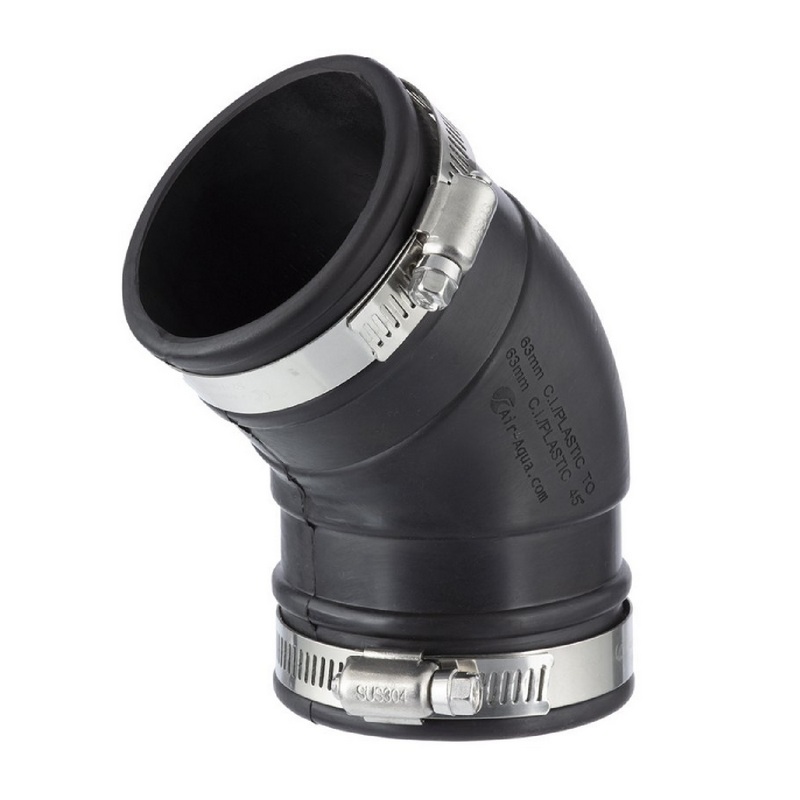 20 mm NBR Flex Fitting Bogen 45° Verbinder Reparatur (Klemmbereich 18 - 22 mm)
