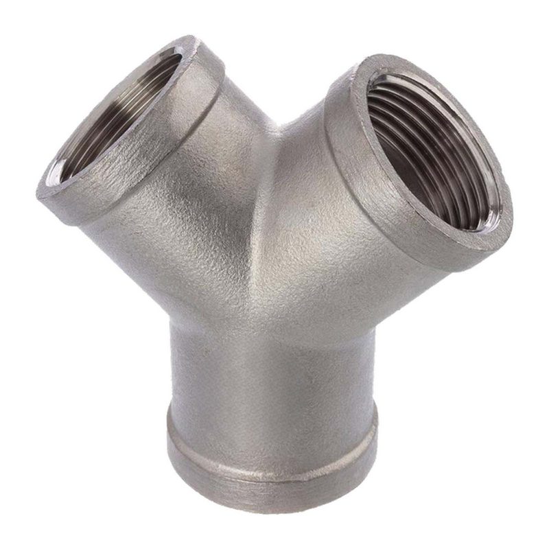3/8" Edelstahl Fitting V4A AISI 316 Y-Stück 45° Innengewinde IG - PN 16 bar