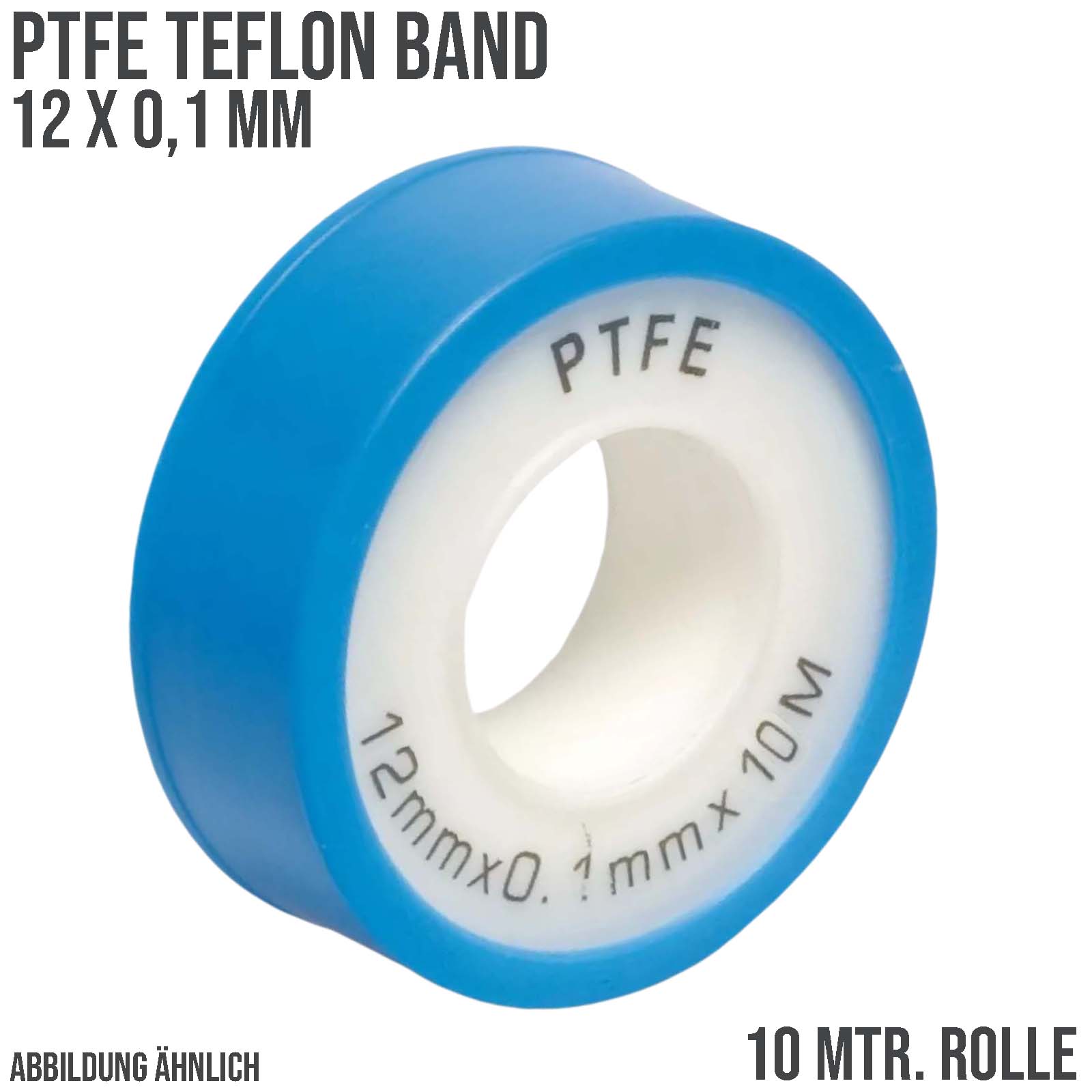 12 x 0,1 mm PTFE Teflon Gewinde Dicht Band Tape weiss - 10 m