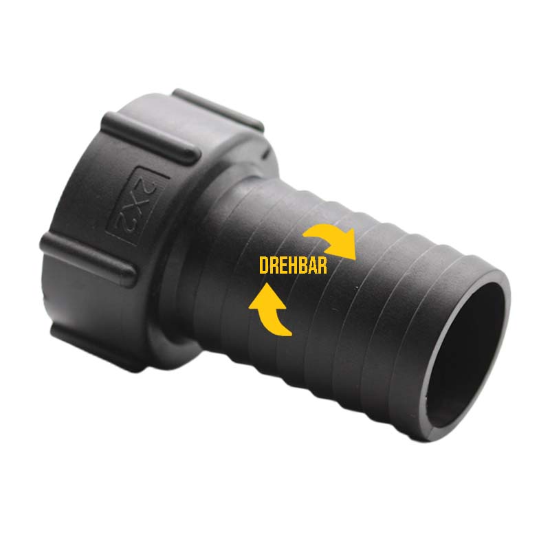 S60 x 6 IBC Adapter Tülle Stutzen drehbar 2" (50 mm) Container Fass Tank Zubehör PN 10 bar