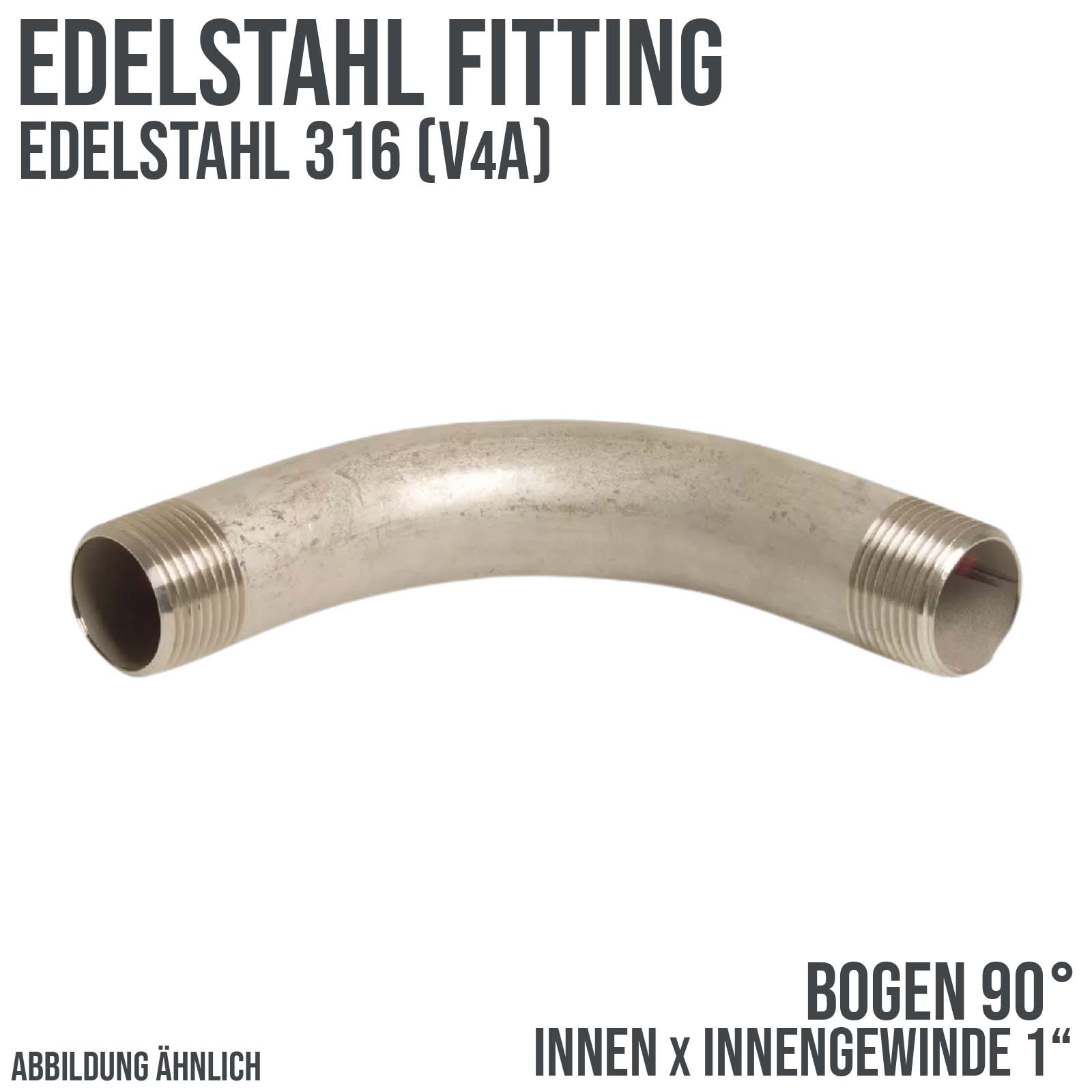 1" Edelstahl Fitting V4A AISI 316 Nr. 3 - Bogen 90° Außengewinde AG - PN 10 bar