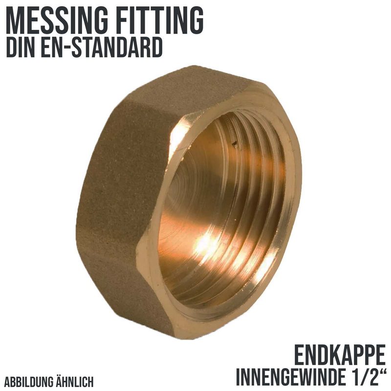 1/2" Endkappe Nr. 300 Innengewinde IG Messing Fittings PN 30 bar