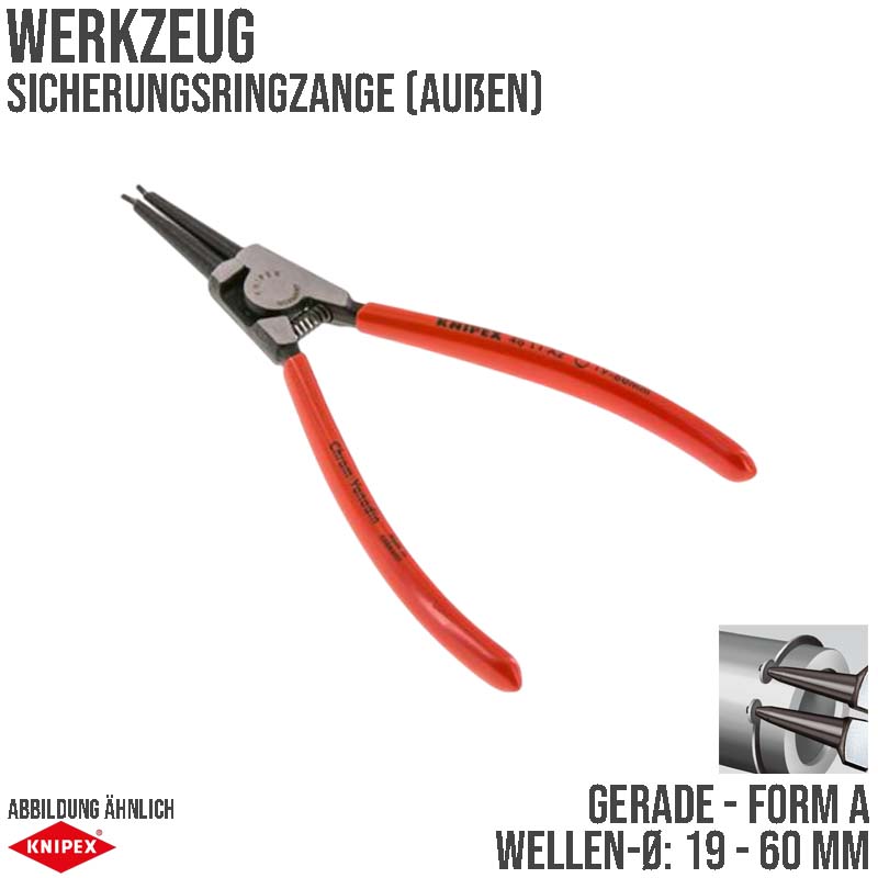 180 mm Sicherungsring Zange außen gerade Form A - A2 Knipex