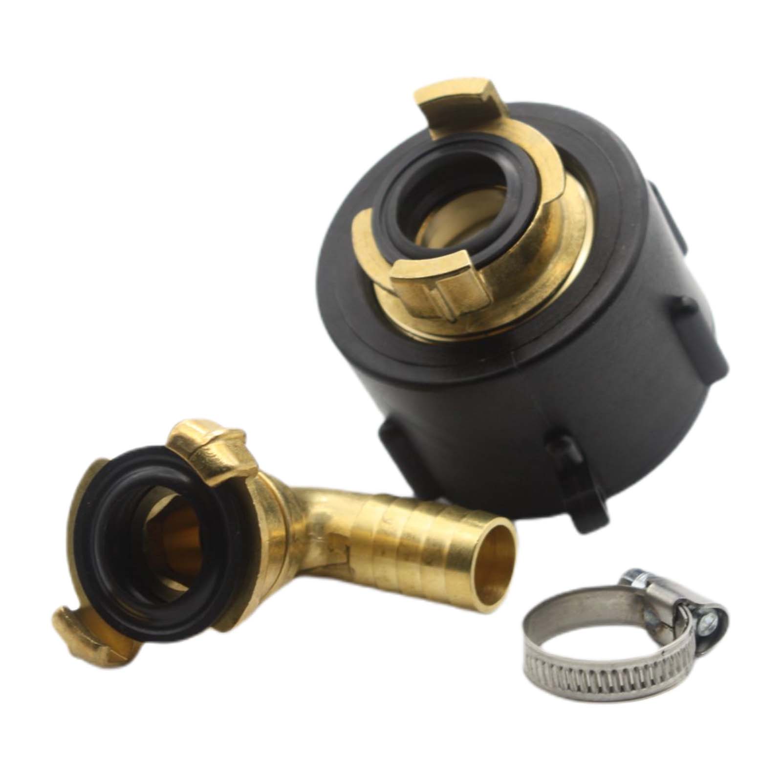 S60 x 6 IBC Adapter auf Schnellanschluss + 90° Kupplung drehbar 3/4" 19mm Container Tank Zubehör (GEKA kompatibel) 