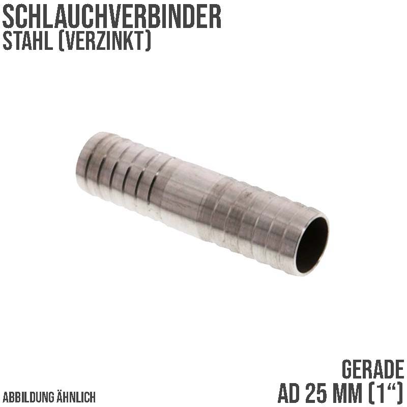 25 mm 1" Stahl Schlauch Verbinder Kupplung Tülle Stutzen massiv PN 10 bar