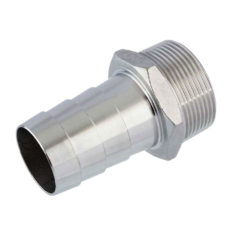 40 mm x 1 1/4" Zoll Schlauch Tülle Stutzen Außengewinde AG Nippel Edelstahl AISI 316 VA  Fitting - PN 20 bar