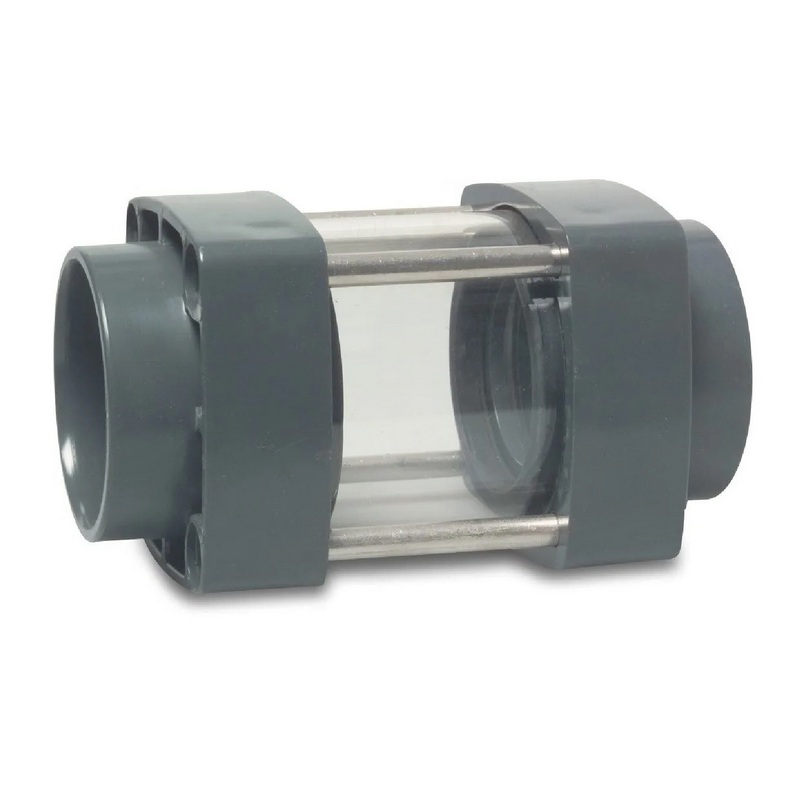 63 mm PVC Sicht Schau Glas 2-fach Klebe Muffe PN 6 bar