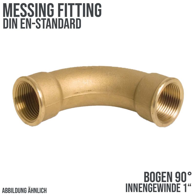 1" Bogen 90° Nr. 2 Innen x Innengewinde IG Messing Fittings PN 40 bar