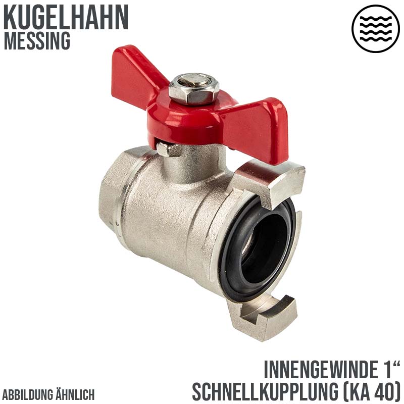 1" DN25 Kugelhahn Messing Innengewinde x Schnellkupplung - PN 12 bar