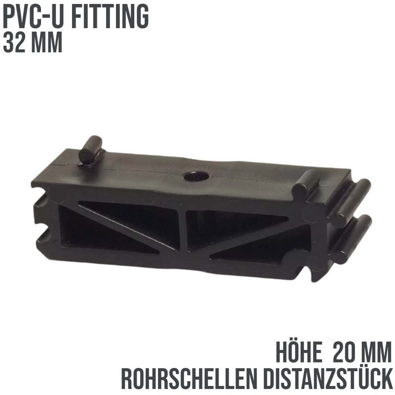 32 mm PVC Klebe Fitting Rohr Schelle Distanzhalter - Höhe ca. 20 mm
