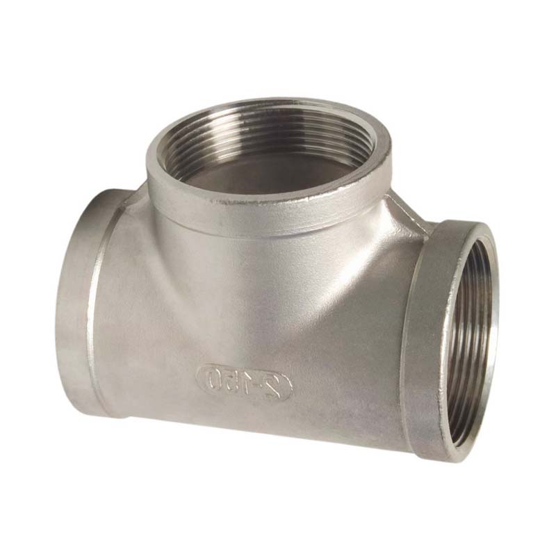 4" Edelstahl Fitting V4A AISI 316 Nr. 130 - T-Stück 90° Innengewinde IG - PN 16 bar