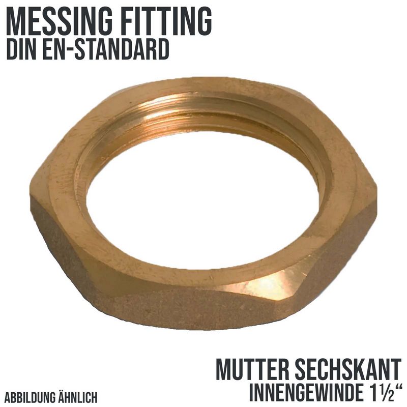 1 1/2" Sechskant Mutter Nr. 310 Innengewinde IG Messing Fittings PN 30 bar
