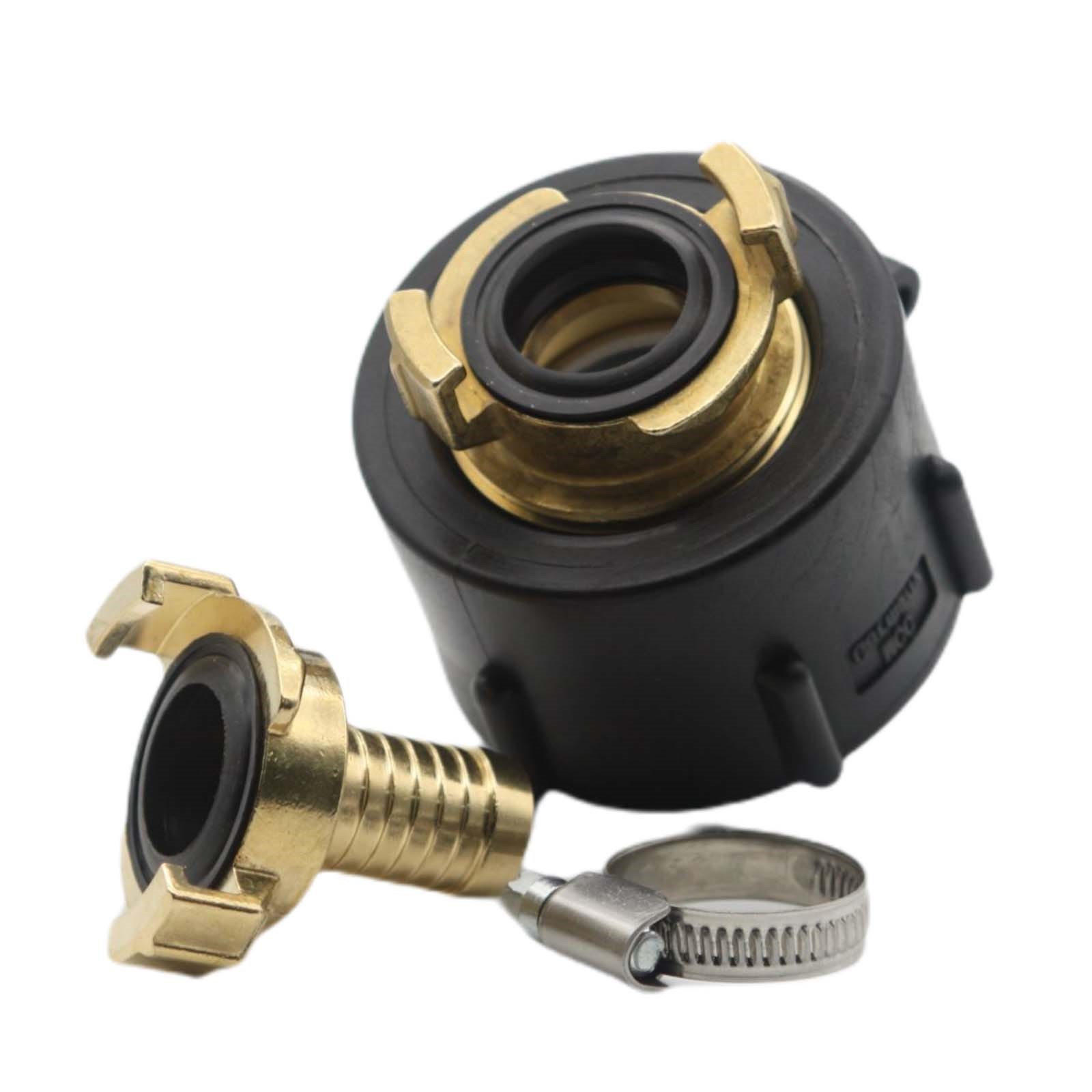 S60 x 6 IBC Adapter auf Schnellanschluss + Kupplung 3/4" 19 mm Container Tank Zubehör (GEKA kompatibel) 