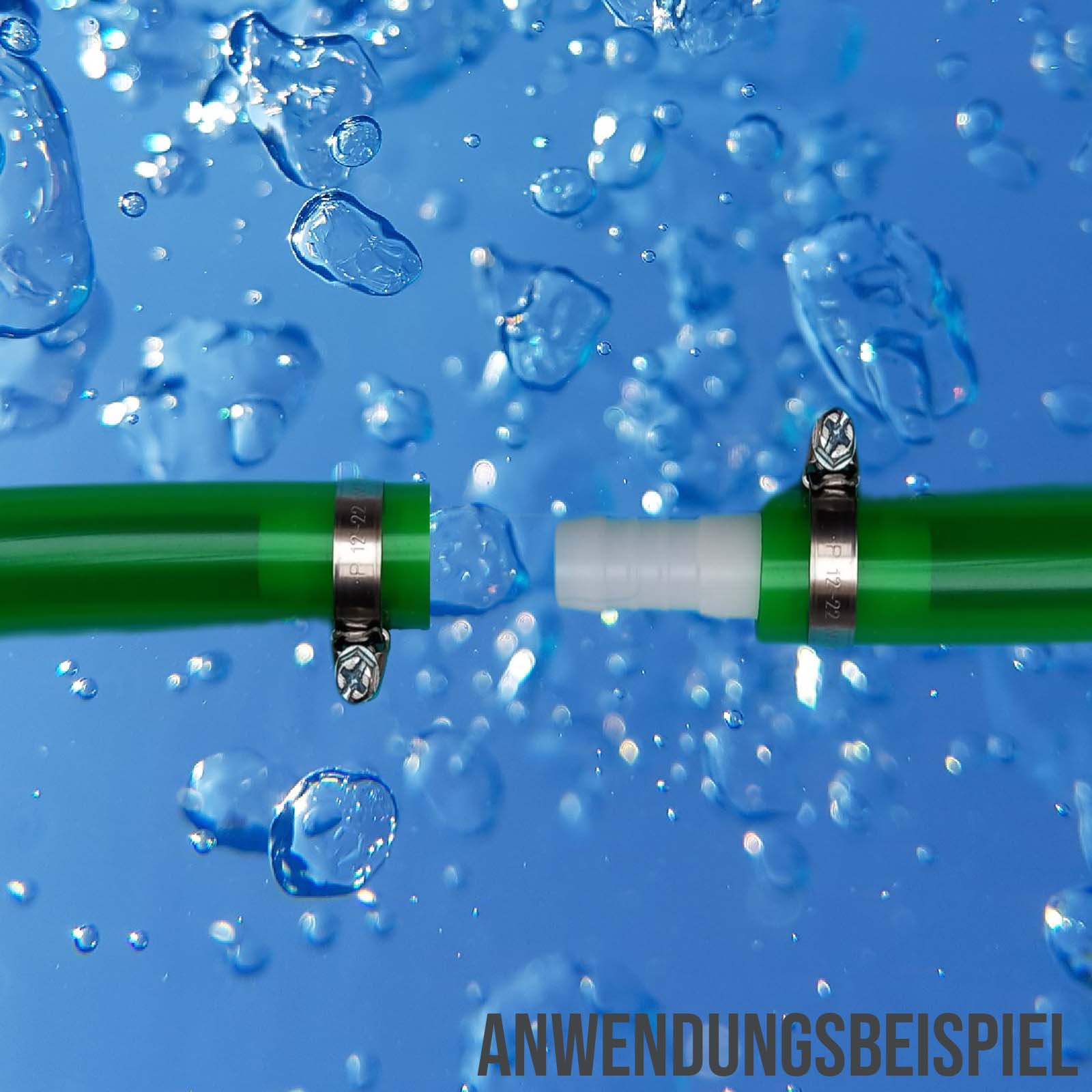 Reparatur Set PVC Luft- / Auariumschlauch grün-transparent Verlängerung 19 x 25 mm - 7-teilig