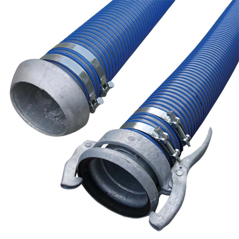 152 mm PVC Saug Druck Gülle Schlamm Schlauch Kardan DN 159 V-Teil M-Teil - 6 m