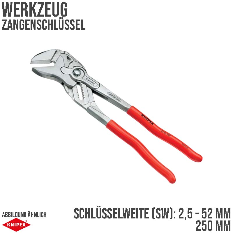 250 mm Zangen Schlüssel Tauchkunststoffgriffe SW 2,5-52 mm Knipex