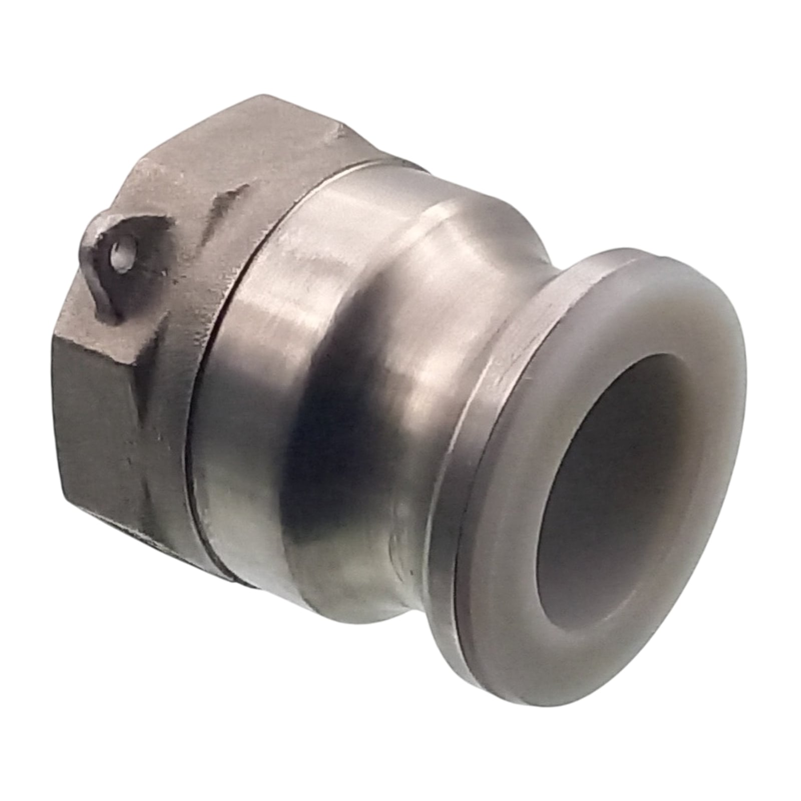 Kamlock Typ A - Vaterteil Edelstahl V2A (AISI 316) - 91,5 mm Stecker mit Innengewinde (IG) 3" Zoll DN 80 PFA beschichtet - PN 25 bar