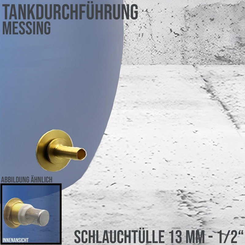 Tank Regen Tonnen Durchführung Messing Schlauch Tülle Stutzen 13mm (1/2") - Anschuss Set PN 10 bar