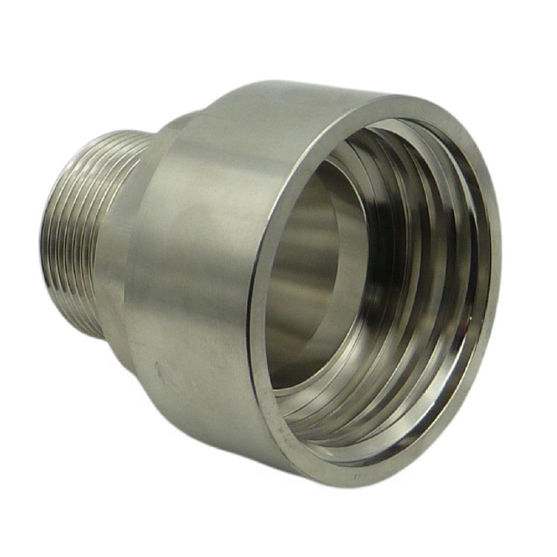 S60 x 6 IBC Adapter mit Außengewinde AG 1" Edelstahl AISI 316 Container Fass Tank Zubehör PN16 bar