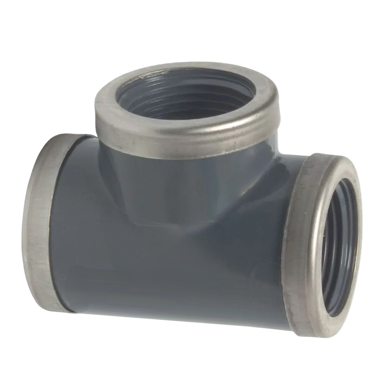 3/4" PVC Fitting T-Stück 90° 3-fach Innen Gewinde verstärk Verbinder - PN 16 bar