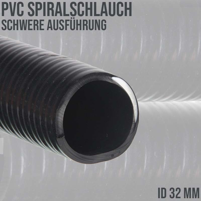 32 mm 1 1/4" Zoll PROFI Teich Pool Garten Zulauf Ablauf Spiral Saug Schlauch - PN 5 bar