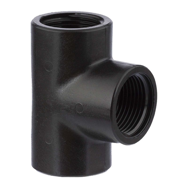 2 " PP Gewinde Fitting T-Stück 90° schwarz Innen x Innengewinde IG Polypropylen - PN 10 bar