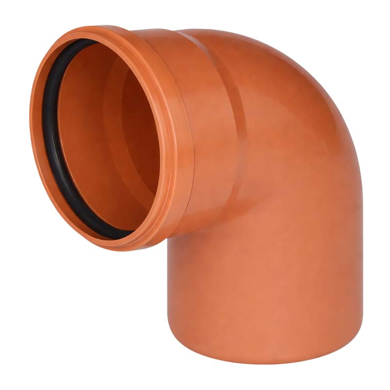 250 mm PVC Bogen 87° Abzweig Abfluß Abwasser HT KG Rohr SN4 Steckmuffe x Stutzen rostbraun