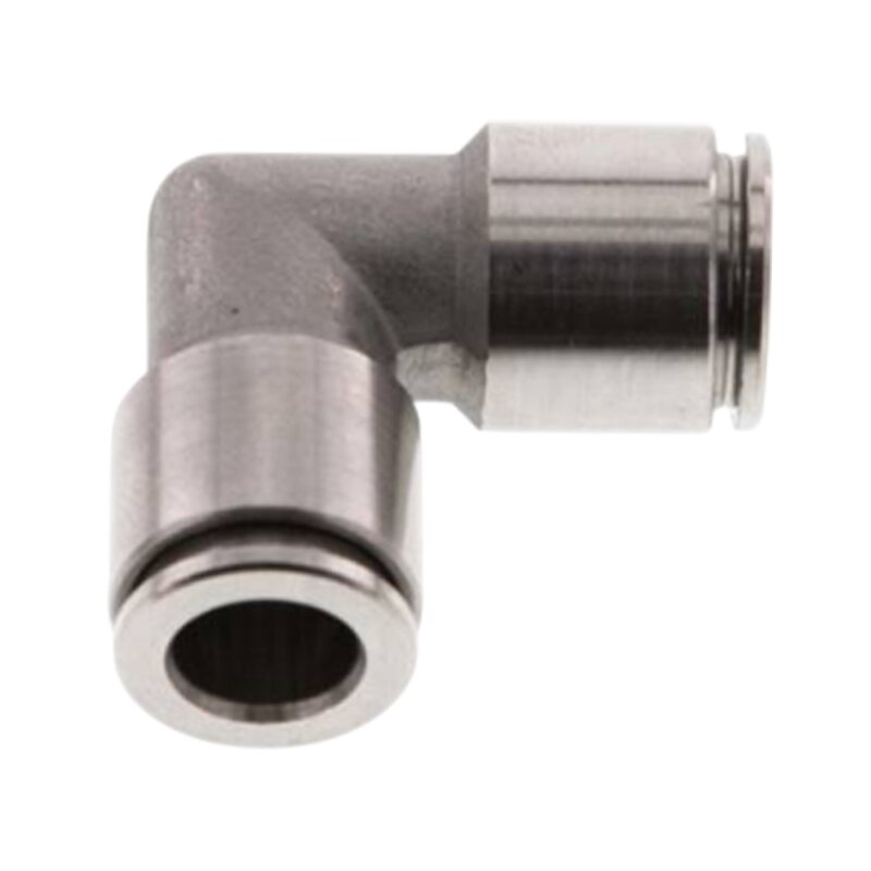 16 mm Pneumatik Schnell Steck Verbinder IQS Winkel 90° Edelstahl 1.4404 PA PU Schlauch - PN 16 bar