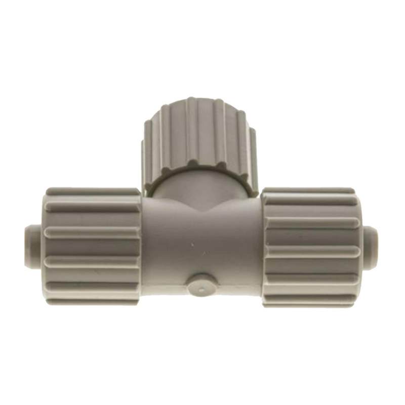15 x 9 mm T-Stück 90° TX Fitting Gewebe Schlauch Verbinder FDA PP beige - PN 10 bar