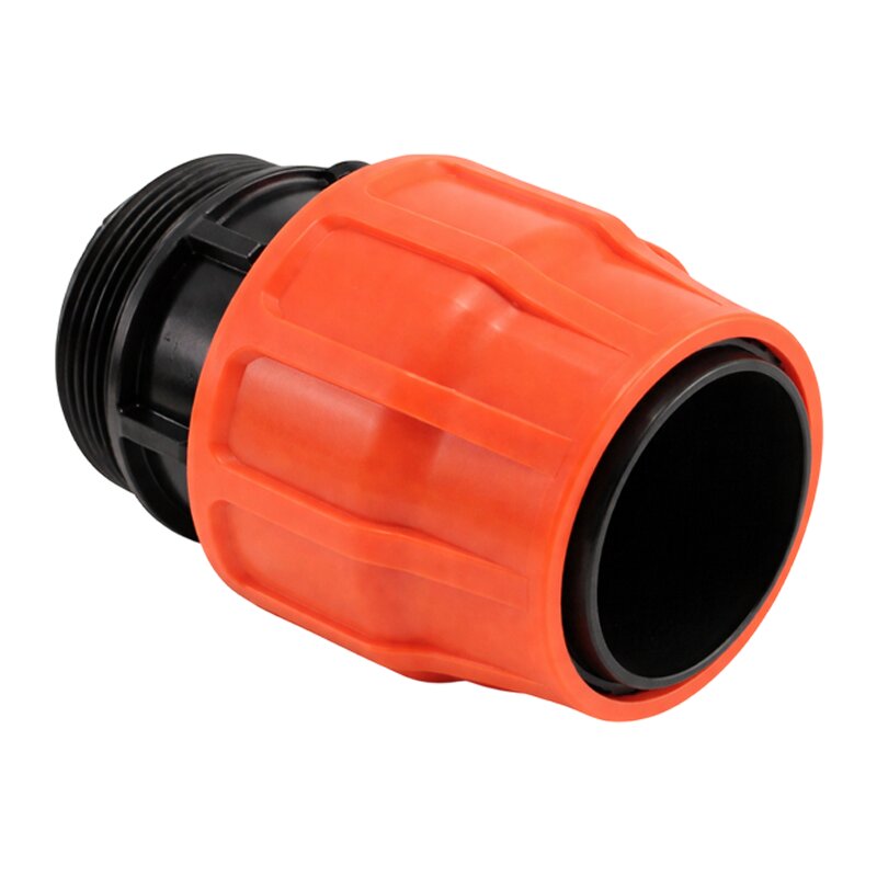 102 mm x 4" PE PP Fitting Layflat Klemm Verbinder Kupplung x Außengewinde AG Flach Schlauch - PN 6 bar