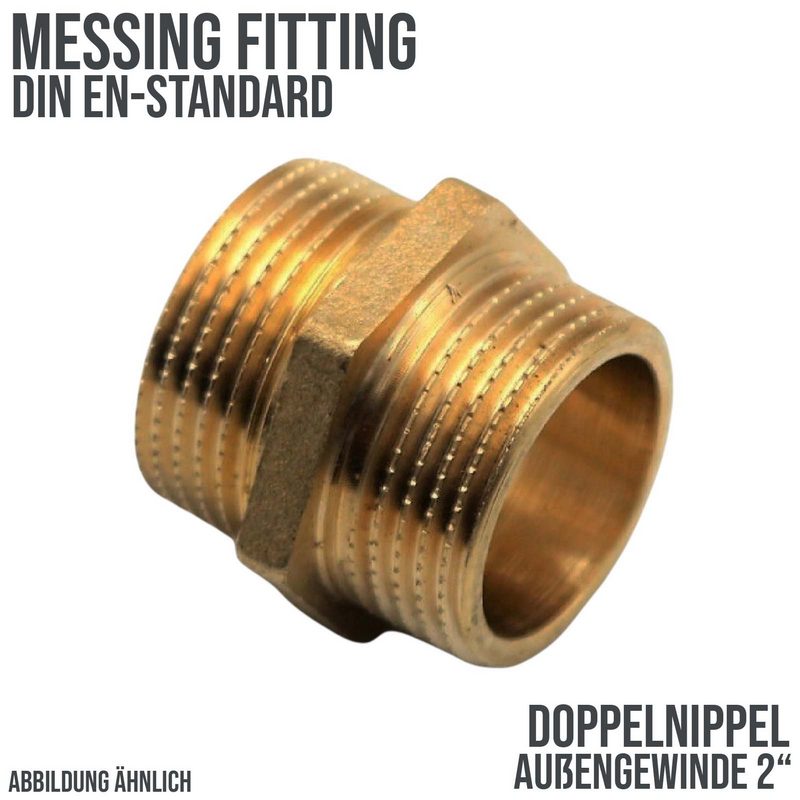 2" Doppelnippel Nr. 280 Aussen x Aussengewinde  AG Messing Fittings PN 30 bar